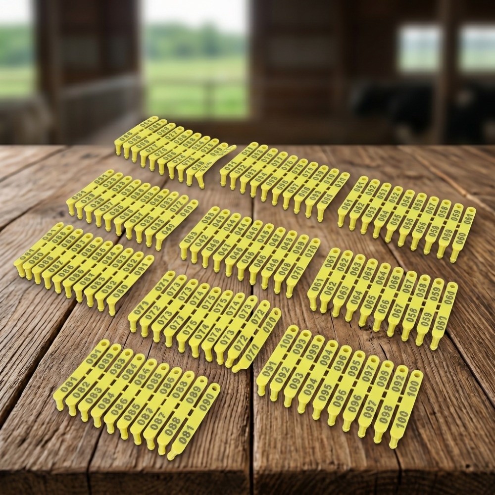 Livestock Ear Tag - 100 szt. Numerowane znaczniki do uszu