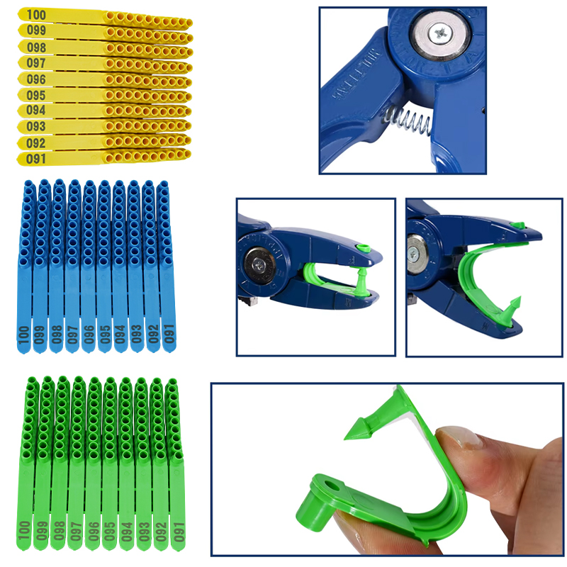 Livestock Ear Tag - 100 szt. Zintegrowane znaczniki na uszy