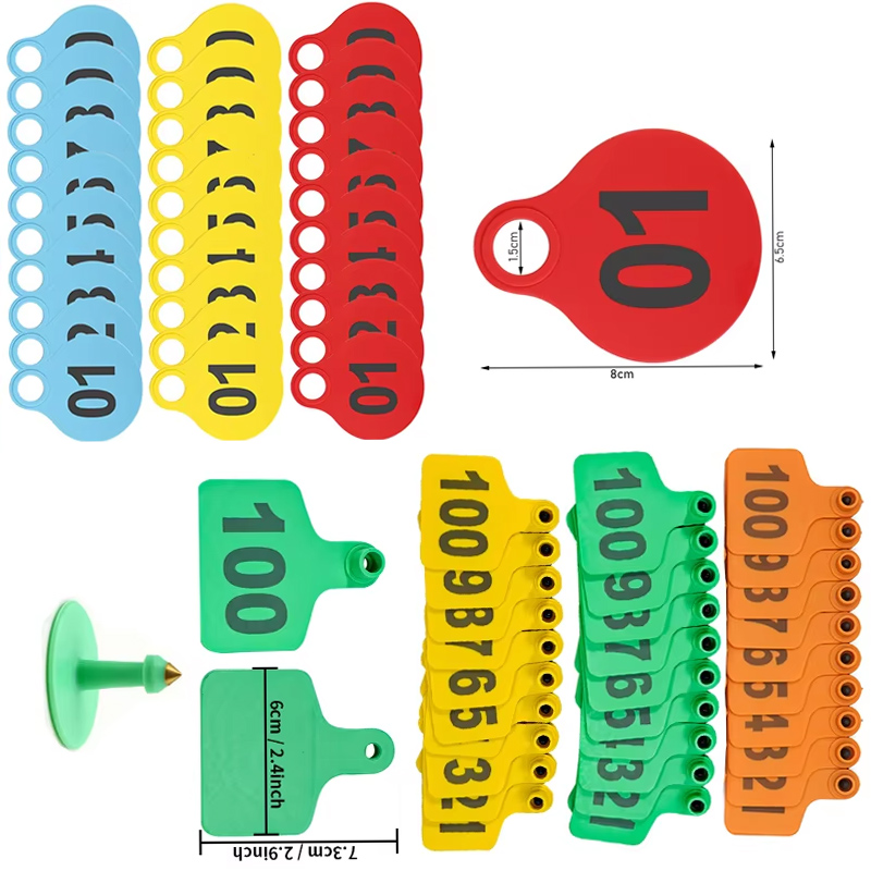 Livestock Ear Tag - 001-100 Etykiety wiszące TPU dla bydła