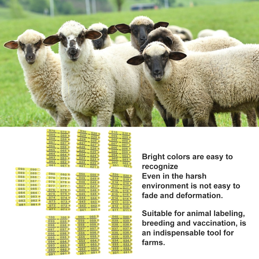 100 szt. Numerowane znaczniki  – Livestock Ear Tag recenzja i cena